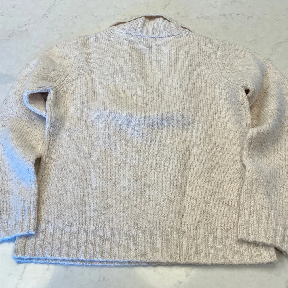 L.L. Bean Women's Soft Beige Shawl Neck Sweater‎ Size Medium